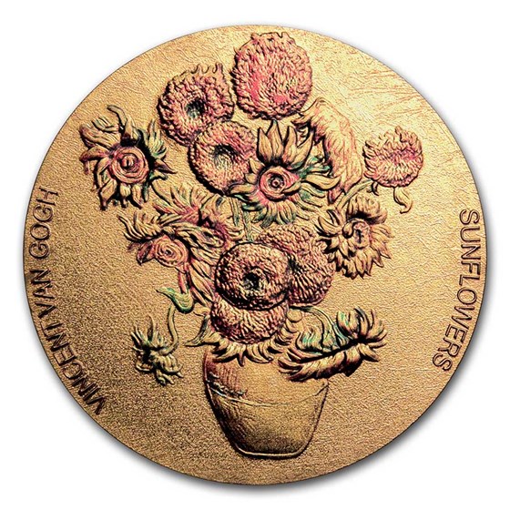 2020 Republic of Ghana 2 oz Silver Vincent Van Gogh - Sunflowers 2020 Republic of Ghana 2 oz Silver Vincent Van Gogh - Sunflowers