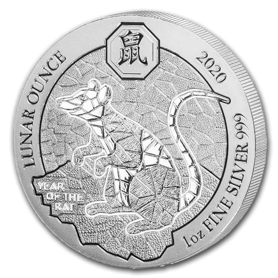 2020 Rwanda 1 oz Silver Lunar Year of the Rat BU