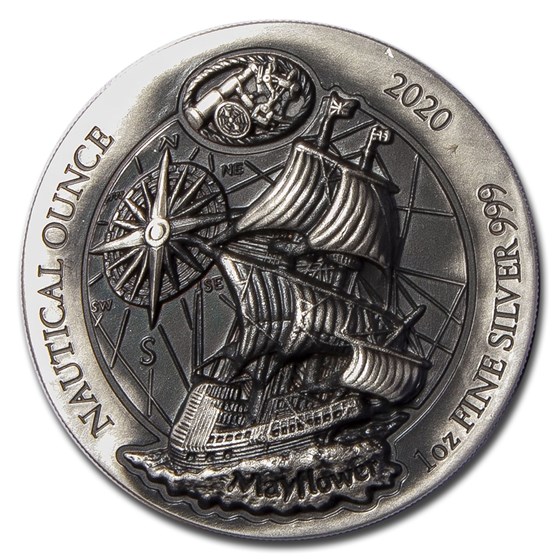 2020 Rwanda 1 oz Silver Nautical Ounce Mayflower (HR) (Antiqued) 2020 Rwanda 1 oz Silver Nautical Ounce Mayflower (HR) (Antiqued)