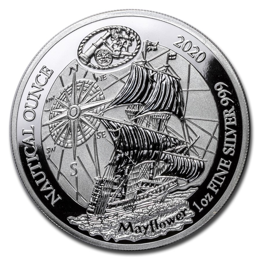 2020 Rwanda 1 oz Silver Nautical Ounce Mayflower Proof