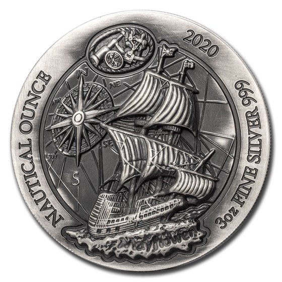 2020 Rwanda 3 oz Silver Nautical Ounce Mayflower (HR) (Antiqued) 2020 Rwanda 3 oz Silver Nautical Ounce Mayflower (HR) (Antiqued)