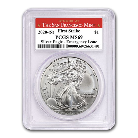 2020 (S) American Silver Eagle MS-69 PCGS (FS, San Francisco) 2020 (S) American Silver Eagle MS-69 PCGS (FS, San Francisco)