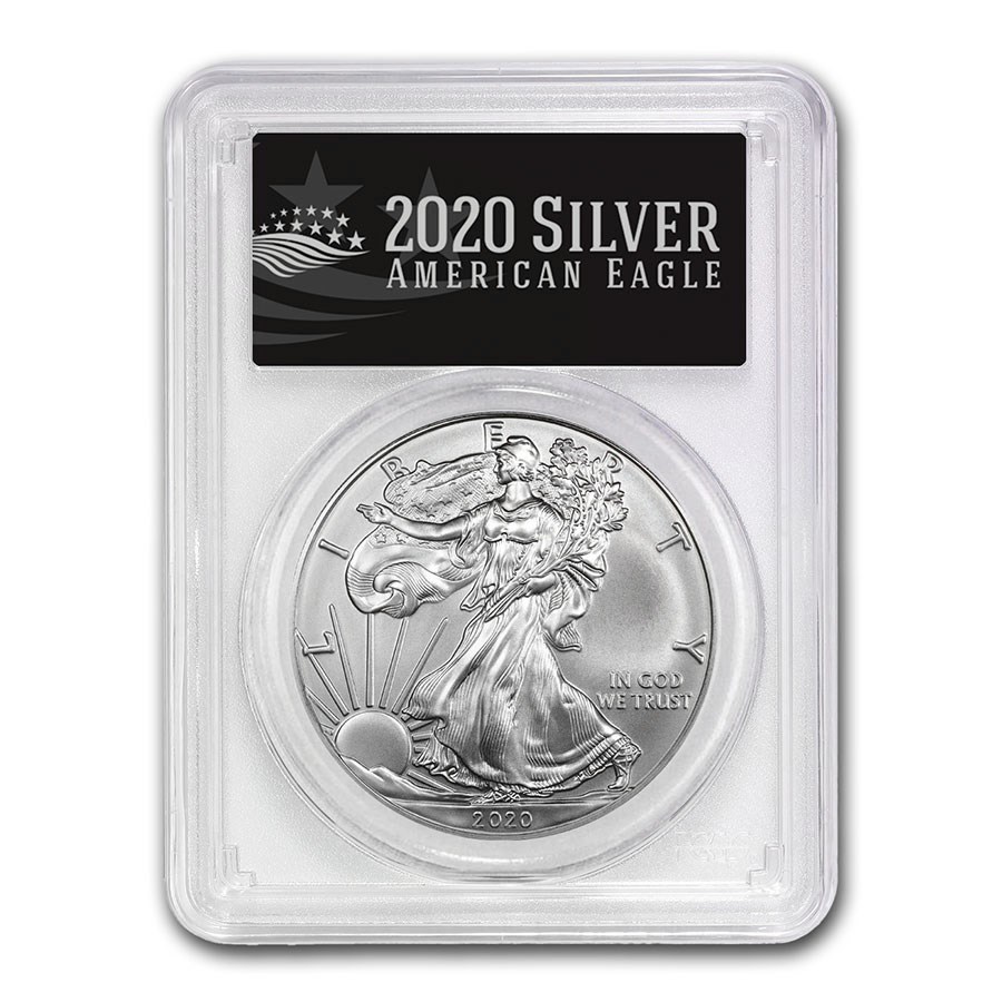 2020 (S) American Silver Eagle MS-70 PCGS (FDI, Black Label)