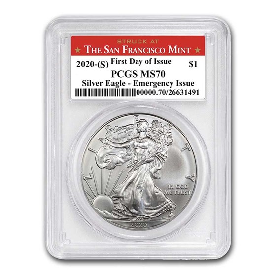 2020 (S) American Silver Eagle MS-70 PCGS (FDI, San Francisco) 2020 (S) American Silver Eagle MS-70 PCGS (FDI, San Francisco)