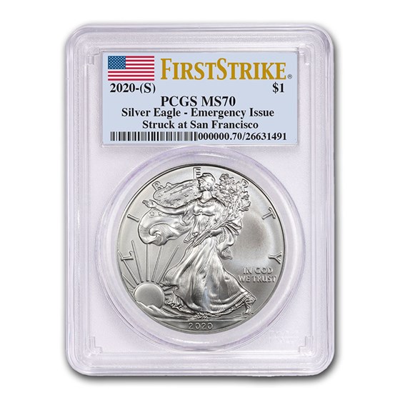 2020 (S) American Silver Eagle MS-70 PCGS (FirstStrike®) 2020 (S) American Silver Eagle MS-70 PCGS (FirstStrike®)