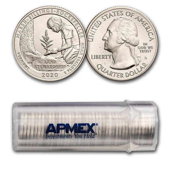 2020-S ATB Quarter Marsh-Billings-Rockefeller 40-Coin Roll BU 2020-S ATB Quarter Marsh-Billings-Rockefeller 40-Coin Roll BU