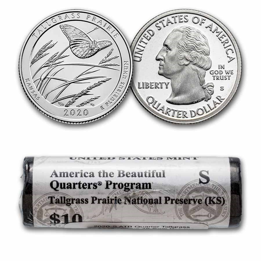 2020-S ATB Quarter Tallgrass Prairie Preserve 40-Coin Roll BU