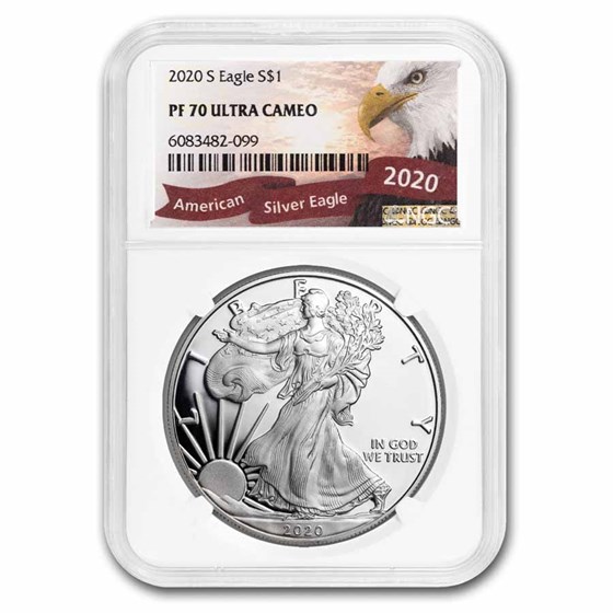 2020-S Proof American Silver Eagle PF-70 NGC 2020-S Proof American Silver Eagle PF-70 NGC