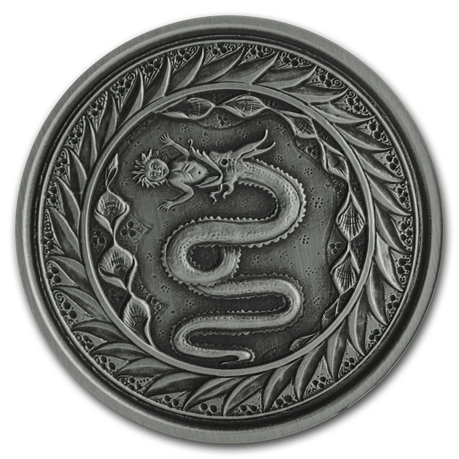 2020 Samoa 1 oz Antique Silver Serpent of Milan BU
