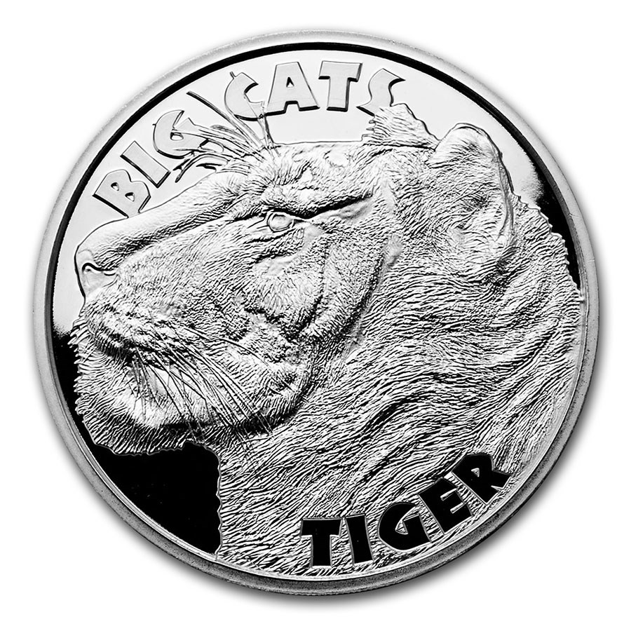 2020 Sierra Leone 2 oz Silver £20 High Relief Big Cats: Tiger