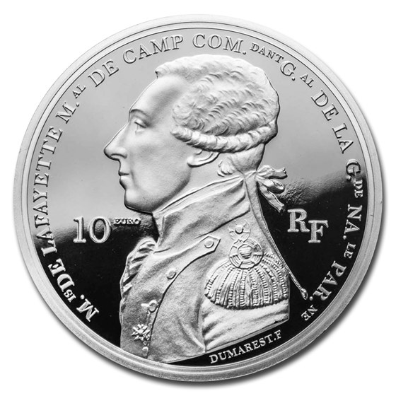 2020 Silver €10 Great Dates of Humanity (Lafayette in Boston)