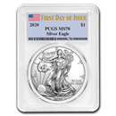 2020 Silver American Eagle MS-70 PCGS (First Day of Issue) 2020 Silver American Eagle MS-70 PCGS (First Day of Issue)
