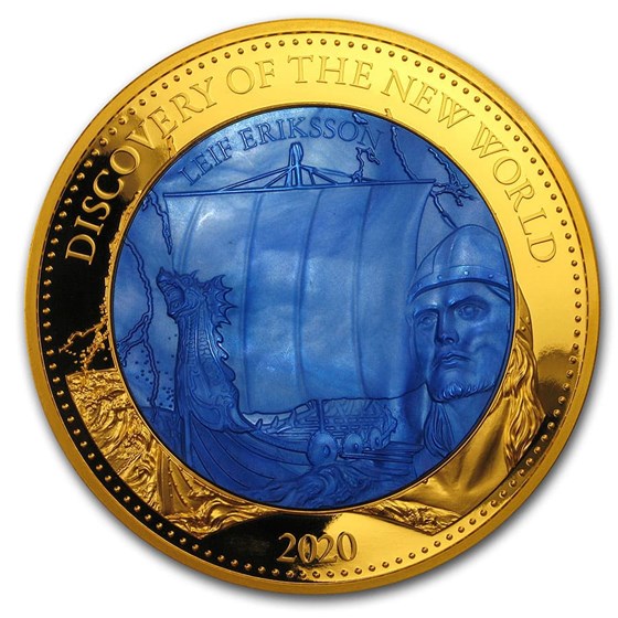 2020 Solomon Island 5 oz Gold Mother of Pearl Discovery New World 2020 Solomon Island 5 oz Gold Mother of Pearl Discovery New World