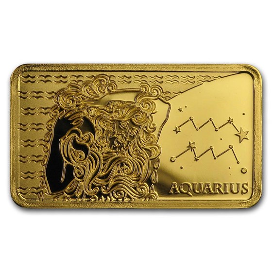 2020 Solomon Islands 1/2 Gram Gold Zodiac Ingot (Aquarius) 2020 Solomon Islands 1/2 Gram Gold Zodiac Ingot (Aquarius)