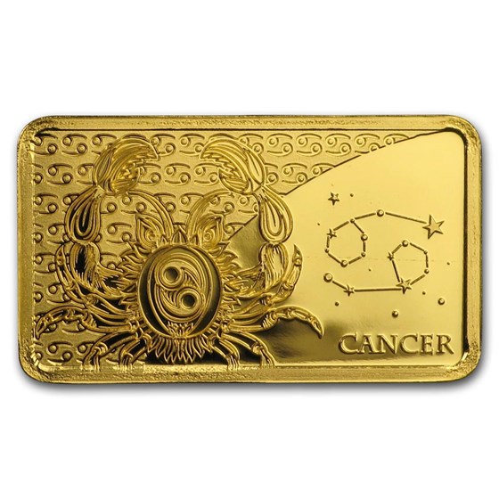 2020 Solomon Islands 1/2 Gram Gold Zodiac Ingot (Cancer) 2020 Solomon Islands 1/2 Gram Gold Zodiac Ingot (Cancer)