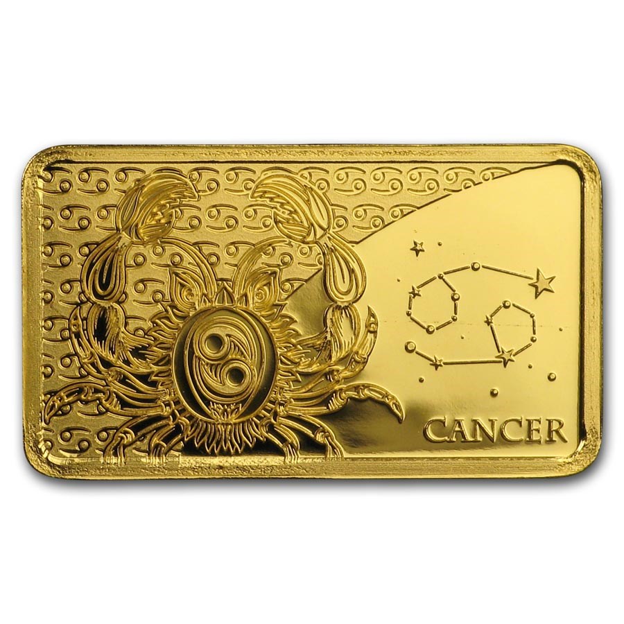 2020 Solomon Islands 1/2 Gram Gold Zodiac Ingot (Cancer)