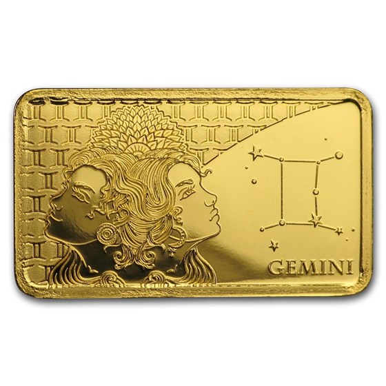 2020 Solomon Islands 1/2 Gram Gold Zodiac Ingot (Gemini) 2020 Solomon Islands 1/2 Gram Gold Zodiac Ingot (Gemini)