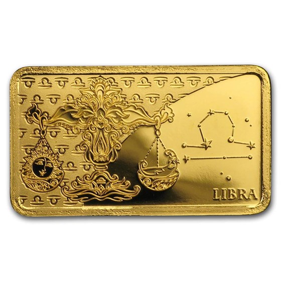2020 Solomon Islands 1/2 Gram Gold Zodiac Ingot (Libra) 2020 Solomon Islands 1/2 Gram Gold Zodiac Ingot (Libra)