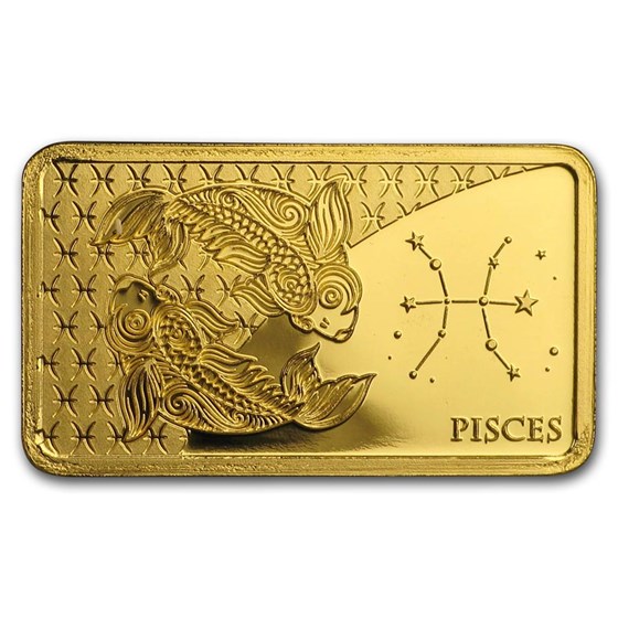 2020 Solomon Islands 1/2 Gram Gold Zodiac Ingot (Pisces)