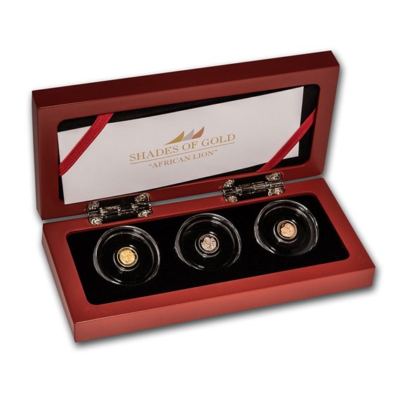 2020 Solomon Islands 3 Coin Shades of Gold Lion Set 2020 Solomon Islands 3 Coin Shades of Gold Lion Set