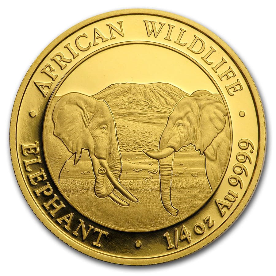 2020 Somalia 1/4 oz Gold African Elephant BU