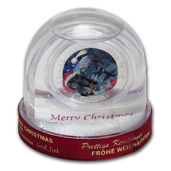2022 Somalia 1 Oz Silver Elephant Christmas Issue In Snow Globe Buy 2020 Somalia 1 oz Silver Elephant Christmas Issue in Snow Globe APMEX