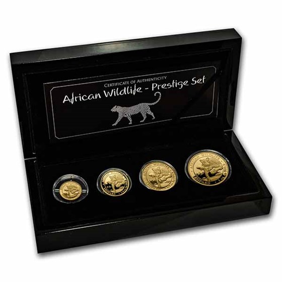 2020 Somalia 4-Coin Gold African Wildlife Leopard Prestige Set 2020 Somalia 4-Coin Gold African Wildlife Leopard Prestige Set