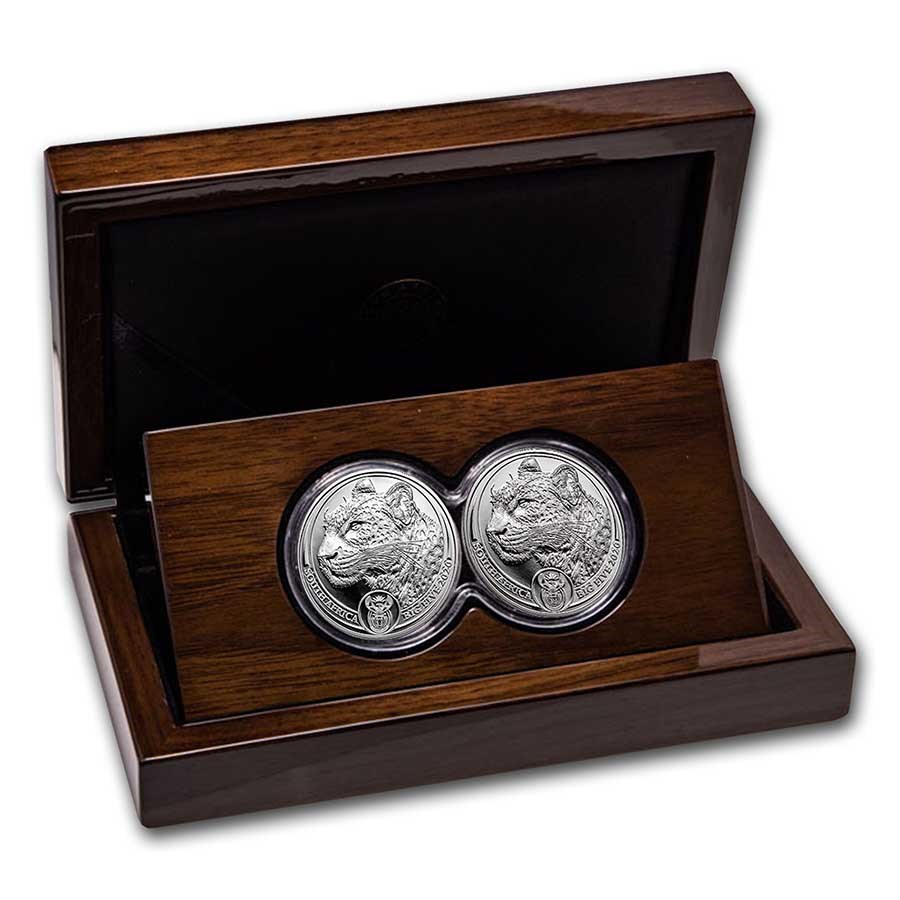 2020 South Africa 2-Coin Silver Big Five Leopard Proof Set