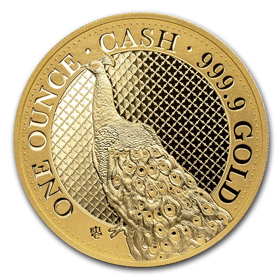 2020 St. Helena 1 oz Gold Cash India Wildlife Peacock (Box & COA) 2020 St. Helena 1 oz Gold Cash India Wildlife Peacock (Box & COA)