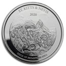 2020 St. Kitts & Nevis 1 oz Silver Brimstone Hill BU