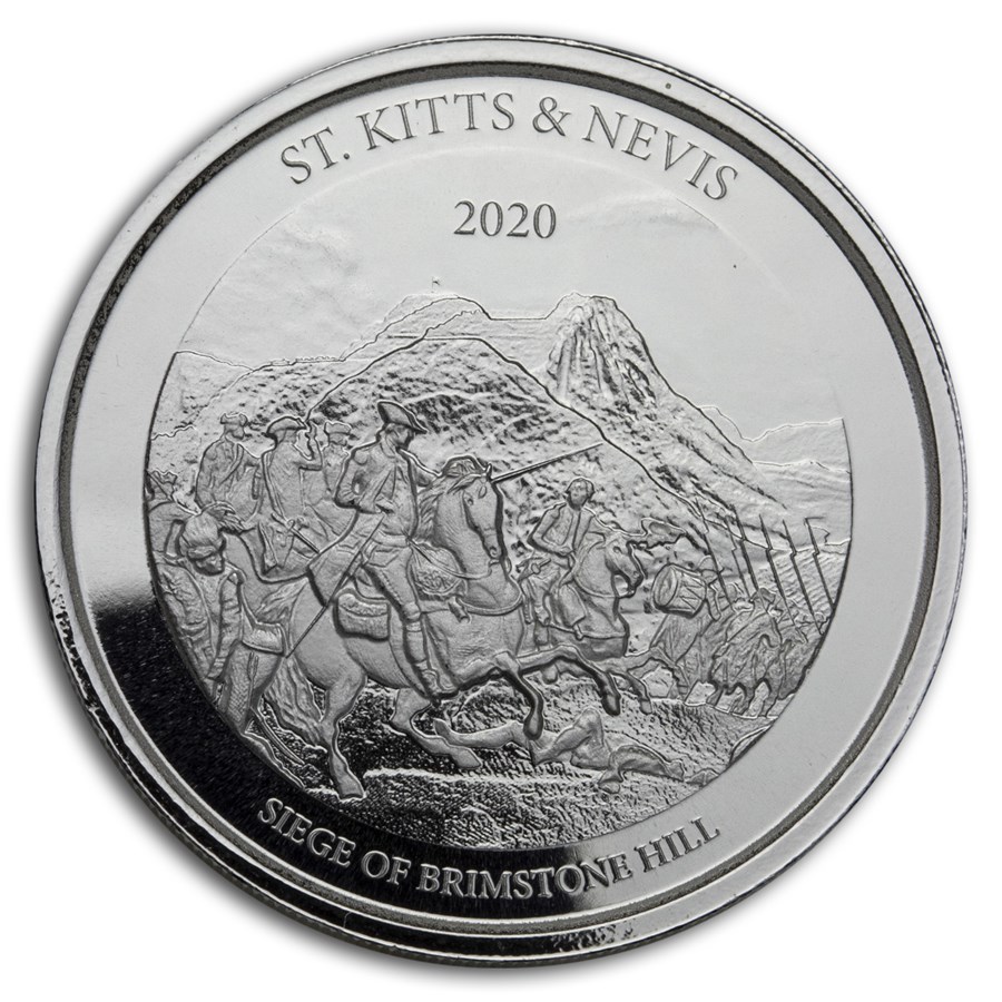 2020 St. Kitts & Nevis 1 oz Silver Brimstone Hill BU