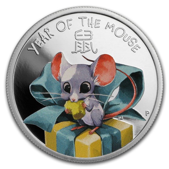 2020 Tuvalu 1/2 oz Silver Lunar Baby Mouse Proof (Colorized) 2020 Tuvalu 1/2 oz Silver Lunar Baby Mouse Proof (Colorized)