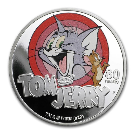 2020 Tuvalu 1 oz Proof Silver Tom and Jerry 80th Anniversary 2020 Tuvalu 1 oz Proof Silver Tom and Jerry 80th Anniversary