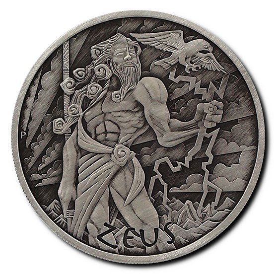 2020 Tuvalu 1 oz Silver Gods of Olympus Antiqued (Zeus) 2020 Tuvalu 1 oz Silver Gods of Olympus Antiqued (Zeus)