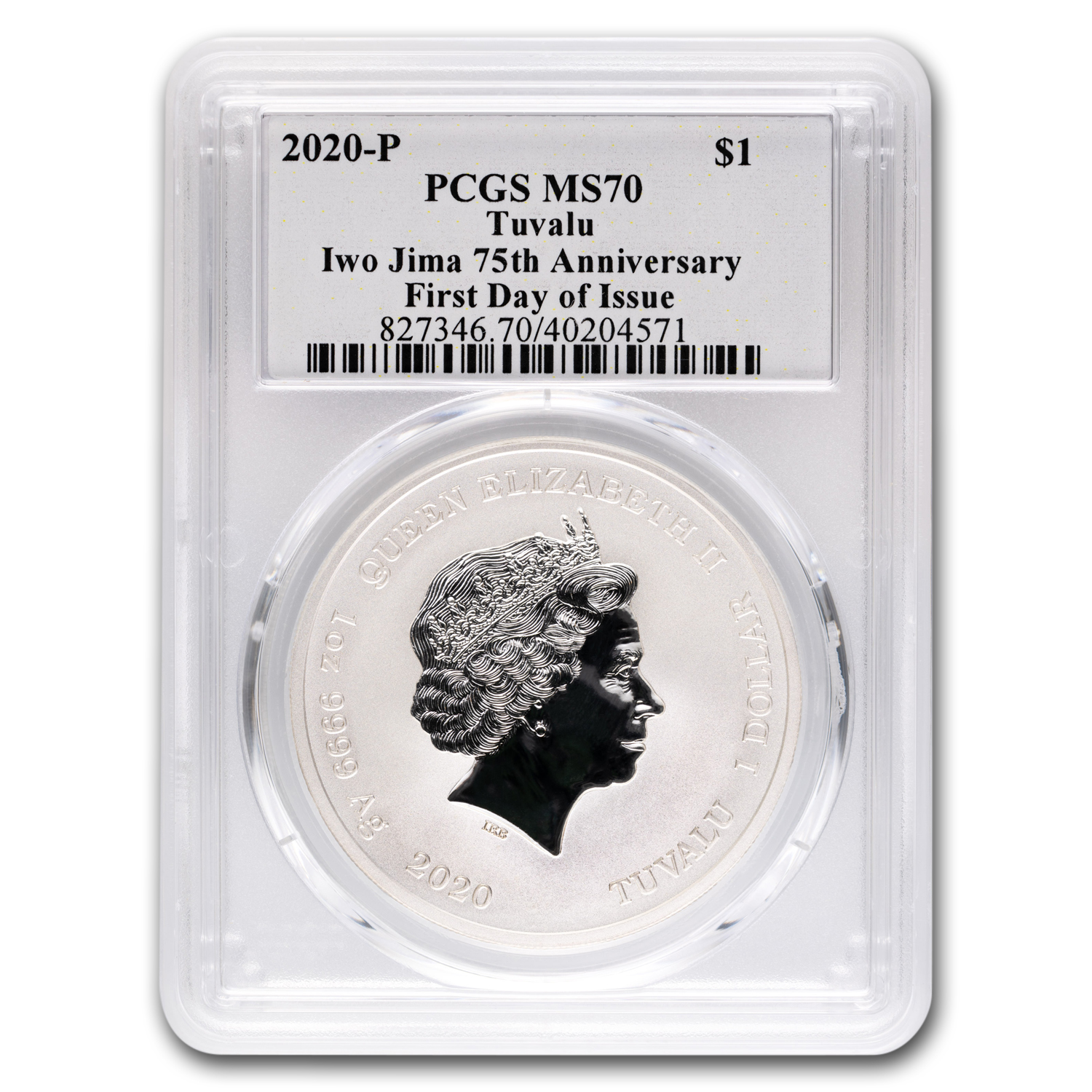 Buy 2020 Tuvalu 1 oz Silver Iwo Jima 75th Anniv MS-70 PCGS (FDI