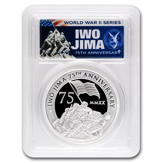 2020 Tuvalu 2 oz Silver Iwo Jima 75th Anniv PR-70 PCGS (FDI) 2020 Tuvalu 2 oz Silver Iwo Jima 75th Anniv PR-70 PCGS (FDI)