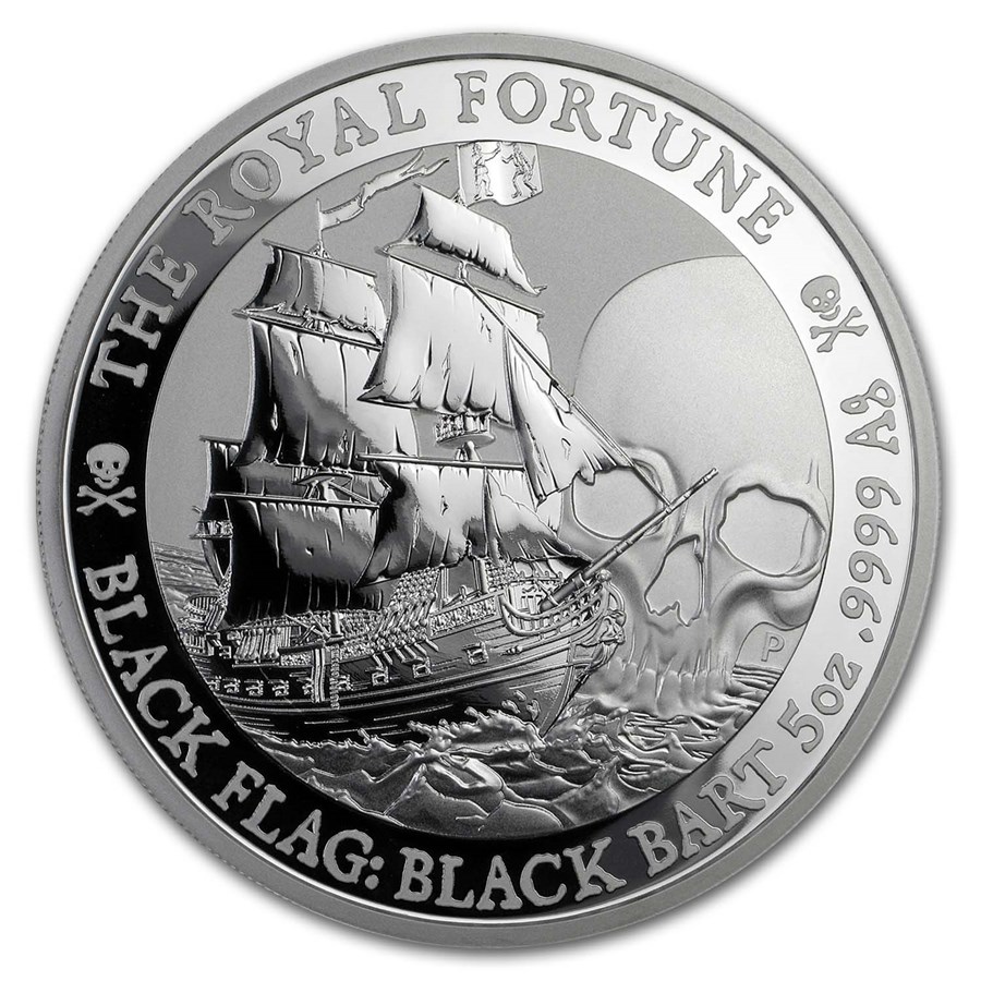 2020 Tuvalu 5 oz Silver Black Flag (The Royal Fortune)