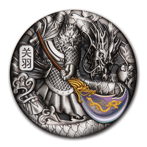2020 Tuvalu 5 oz Silver Guan Yu (Colorized, Antiqued) 2020 Tuvalu 5 oz Silver Guan Yu (Colorized, Antiqued)