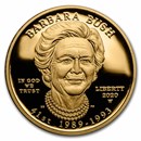 2020-W 1/2 oz Proof Gold Barbara Bush (w/Box & COA)