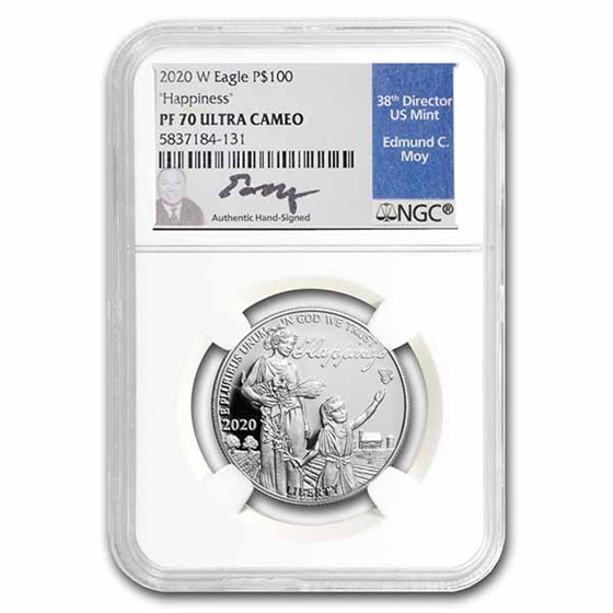 2020-W 1 oz Proof Platinum Eagle PF-70 NGC (Edmund C. Moy Signed) 2020-W 1 oz Proof Platinum Eagle PF-70 NGC (Edmund C. Moy Signed)