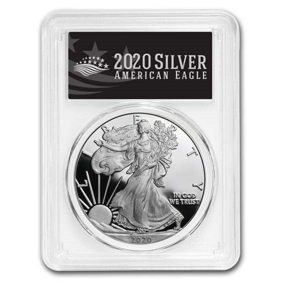2020-W American Silver Eagle PR-70 PCGS (FS, Black Label)