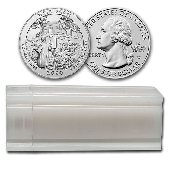 2020-W ATB Quarter American Weir Farm 40-Coin BU Roll