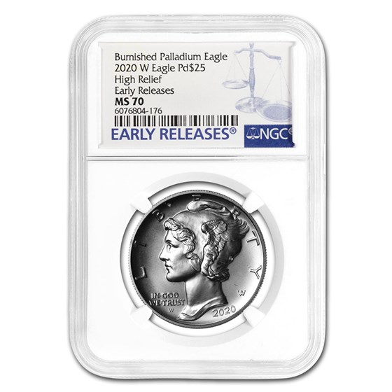 2020-W Burnished Palladium Eagle MS-70 NGC (Early Releases) 2020-W Burnished Palladium Eagle MS-70 NGC (Early Releases)