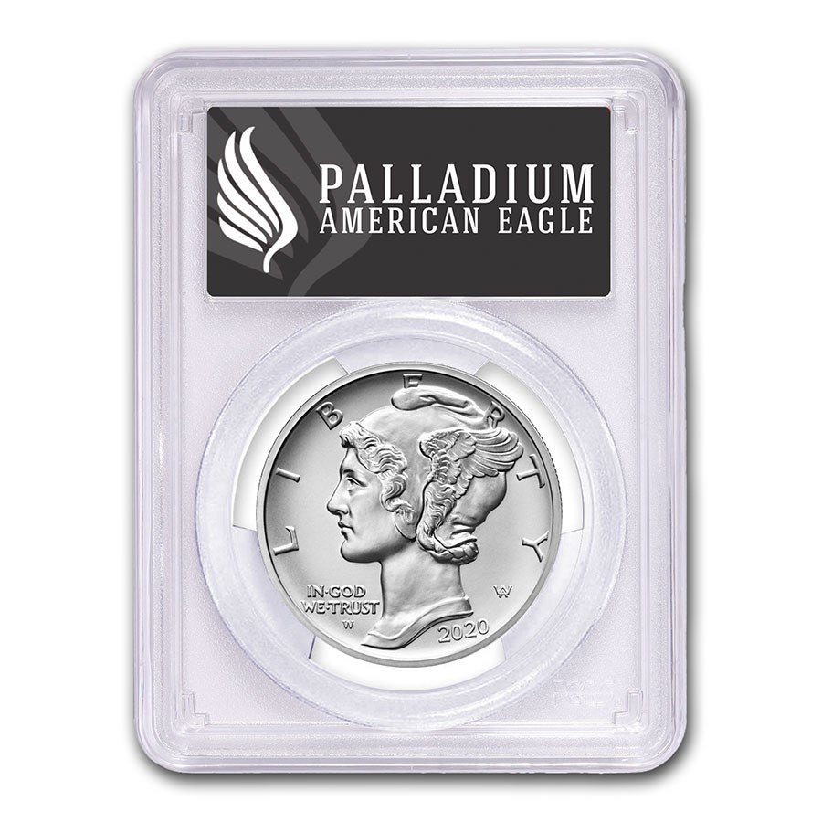 2020-W Burnished Palladium Eagle SP-70 PCGS (FS®, Black Label)