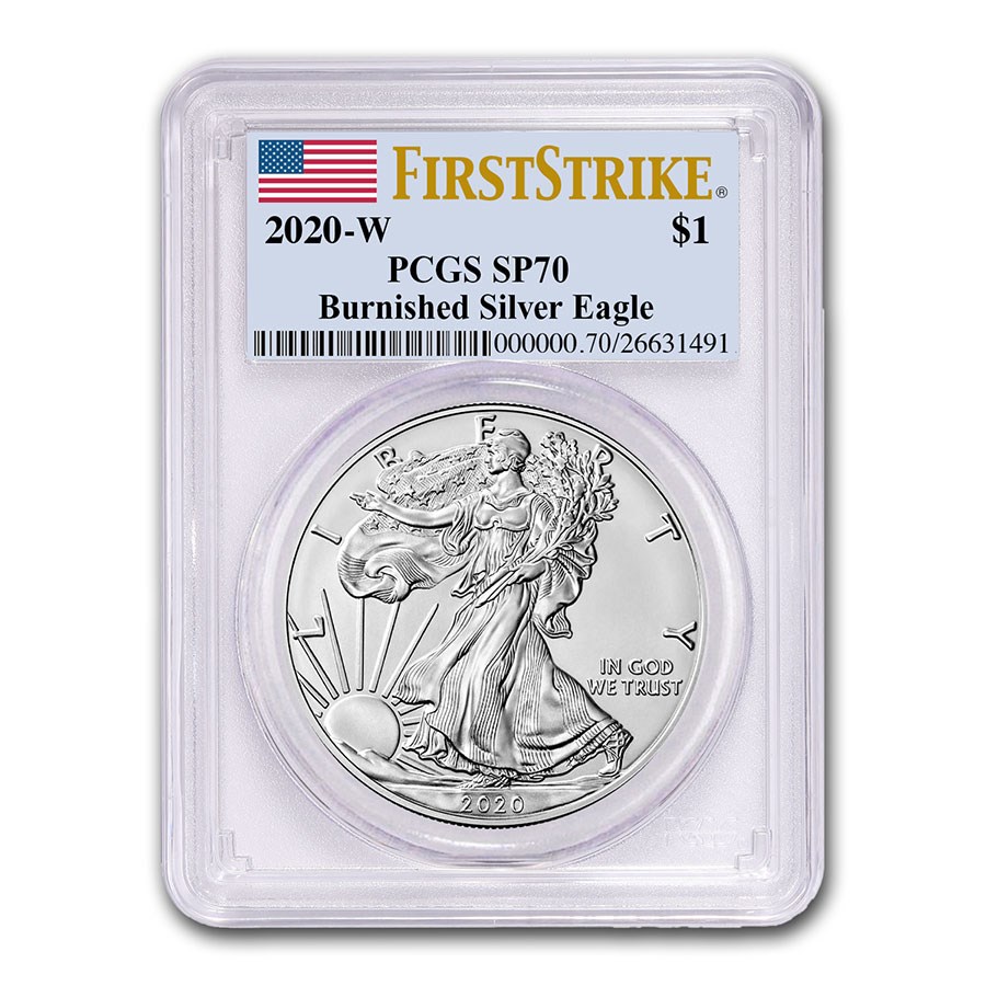 Buy 2020-W Burnished Silver American Eagle SP-70 PCGS (FirstStrike