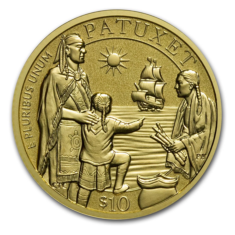 2020-W Gold $10 Mayflower 400th Anniversary Reverse Proof