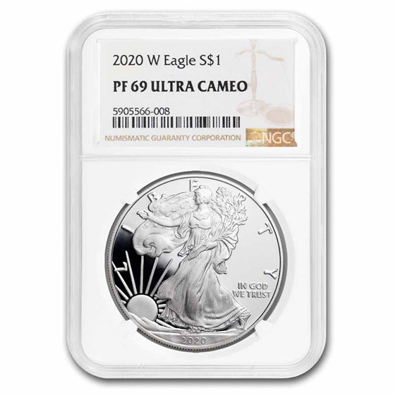 2020-W Proof American Silver Eagle PF-69 NGC 2020-W Proof American Silver Eagle PF-69 NGC