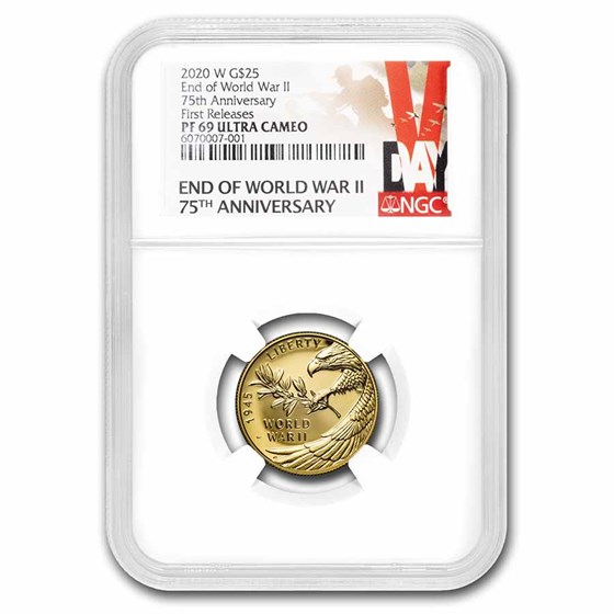 2020-W World War II Gold 75th Anniversary PF-69 NGC (FR) 2020-W World War II Gold 75th Anniversary PF-69 NGC (FR)