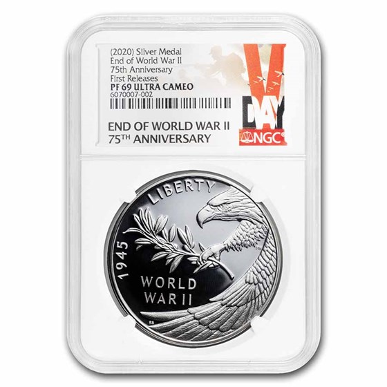 (2020) World War II Silver Anniversary Medal PF-69 NGC (FR) (2020) World War II Silver Anniversary Medal PF-69 NGC (FR)