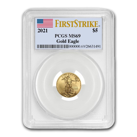 2021 1/10 oz American Gold Eagle (Type 1) MS-69 PCGS (FS®) 2021 1/10 oz American Gold Eagle (Type 1) MS-69 PCGS (FS®)
